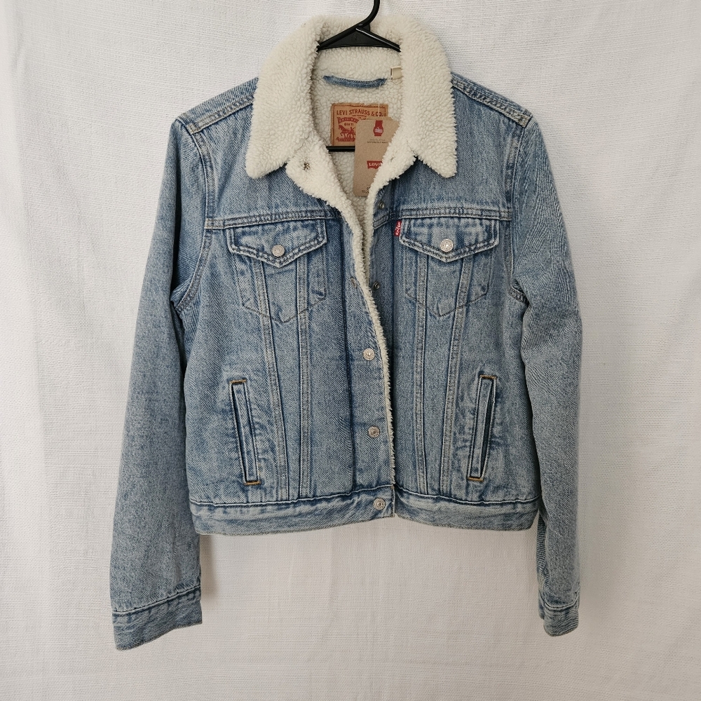Levi's Blue‎ Denim Sherpa Jacket